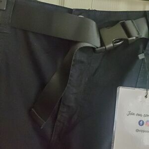 VIP Black Cargo Pants with Belt